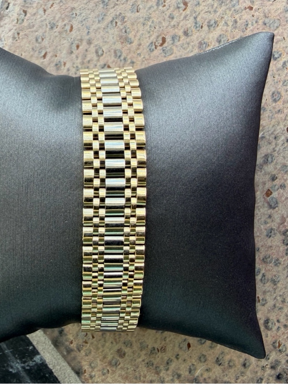 14kt. Yellow & White Gold Status Link Bracelet 7” Made in Italy